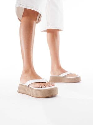 London Rebel thong flatform espadrille sandals