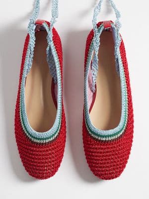 SEQWL Woven lace up ballet flats