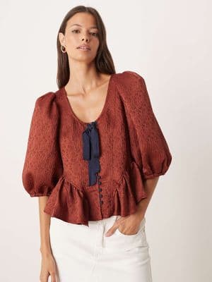 Free People Pamela bow top