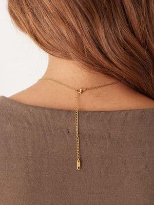 Lost Souls stainless steel 18ct gold plated statement molten pendant necklace