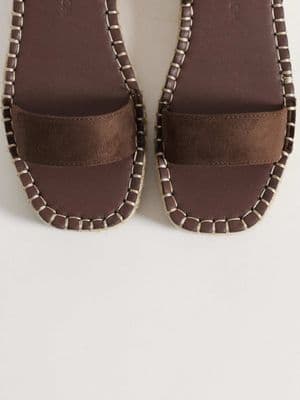 South Beach linen look two part espadrille sandals
