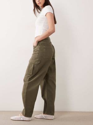 Mango Dilly 100% cotton utility barrel leg jeans