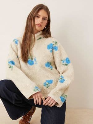 JJXX half zip teddy jacket