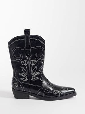 Public Desire Ula embroidered low ankle boots