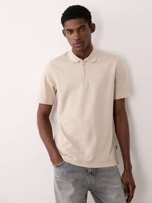 Jack & Jones Premium quarter zip polo top