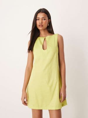 ASOS DESIGN slash neck keyhole mini sundress