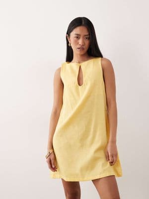 ASOS DESIGN slash neck keyhole mini sundress