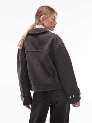 & Other Stories wool rich short twill jacket