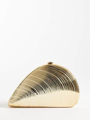My Accessories shell metal clutch bag