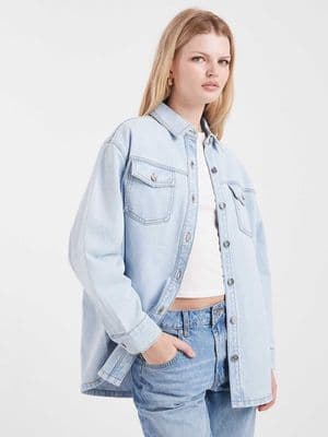 Miss Selfridge long sleeve easy denim shirt
