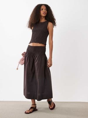Mango Siros crinkle waist maxi skirt