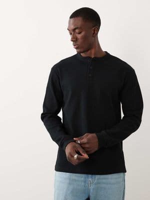 ONLY & SONS long sleeve Henley T-shirt