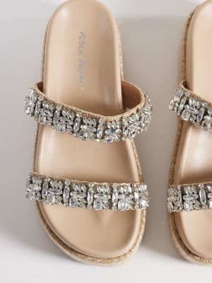 Public Desire Darcy platform raffia sandals