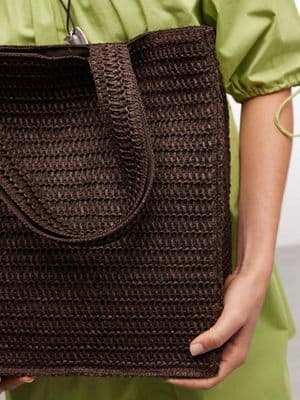 South Beach shoulder straw beach tote bag