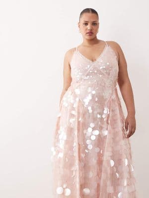 ARRANGE Curve embellished sequin cami midi dress