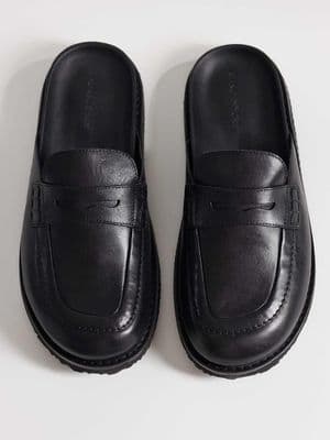Jack & Jones leather loafer mules