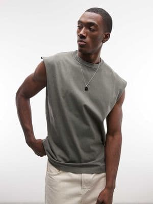 Weekday oversized sleeveless T-shirt