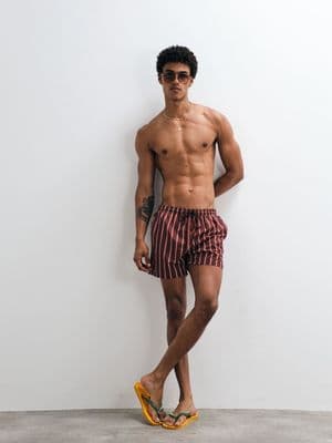 South Beach striped swim shorts