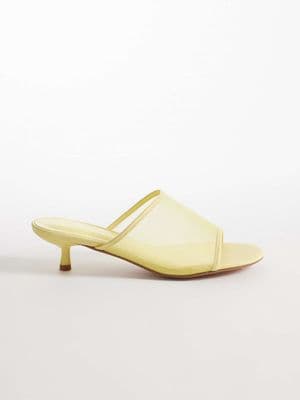Glamorous kitten heel mesh sandals