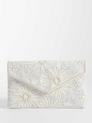 True Decadence flower pattern embellished envelope clutch bag