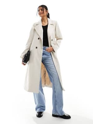 Pieces belted trench coat