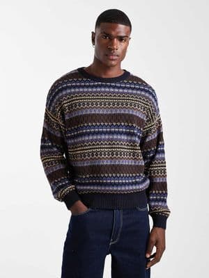 Cotton On boxy fit fuzzy knit crew neck sweater