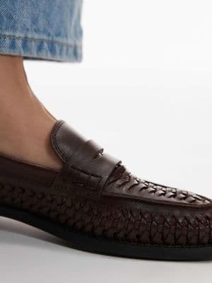 Bronx Zur-ii woven detail loafers