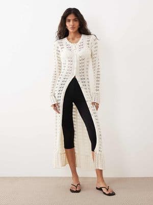 Gina Tricot knit crochet knit long cardigan dress
