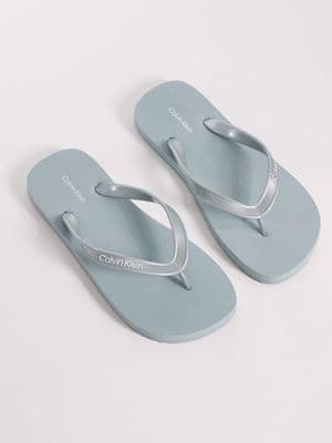 Calvin Klein Jeans metallic flip flops