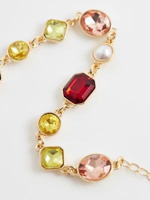 Reclaimed Vintage unisex gem stone bracelet
