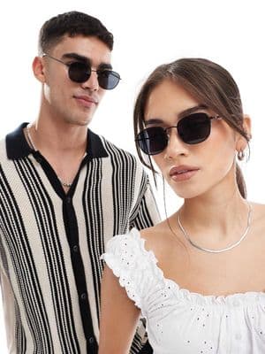 A.Kjaerbede Hello round metal frame sunglasses
