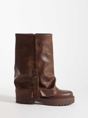 Public Desire Benjamin foldover mid ankle boots