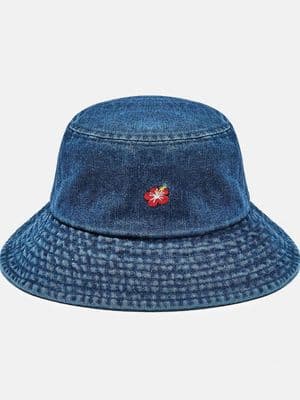 Pull&Bear Embroidered denim bucket hat
