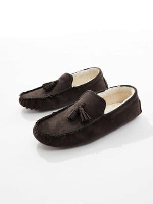 SEQWL faux fur lined ruched moccasins