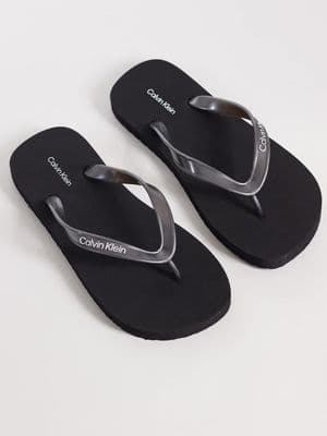 Calvin Klein Jeans metallic flip flops