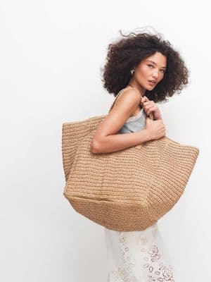South Beach oversized woven shoulder bag