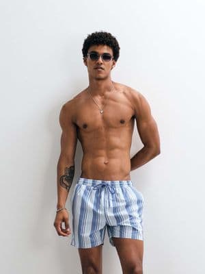 South Beach striped swim shorts