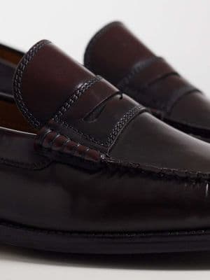 Jack & Jones leather penny loafers