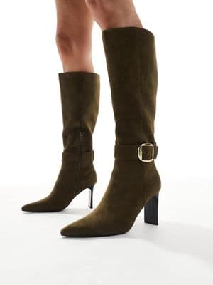 London Rebel Leah kitten heel knee boots