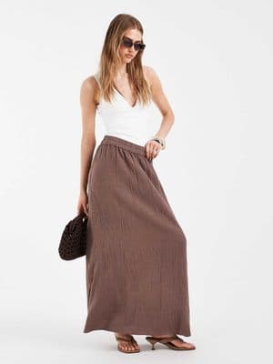 PIECES cotton maxi skirt