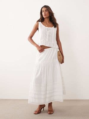 Abercrombie & Fitch boho tiered midaxi skirt