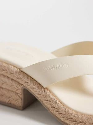 Calvin Klein block heel espadrille flip flop sandals