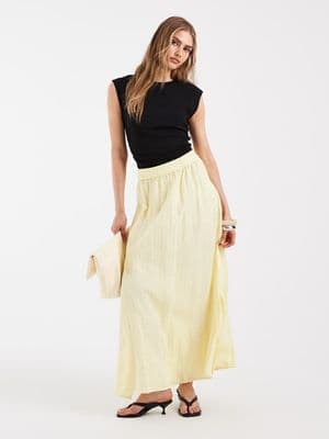 PIECES cotton maxi skirt