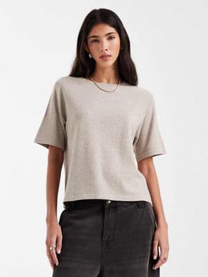 Pieces short sleeve knit sweater