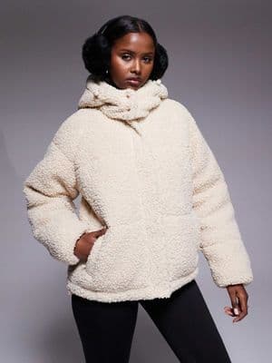 Threadbare Ski short faux shearling puffer jacket
