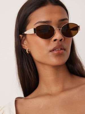 Gina Tricot oval metal frame sunglasses