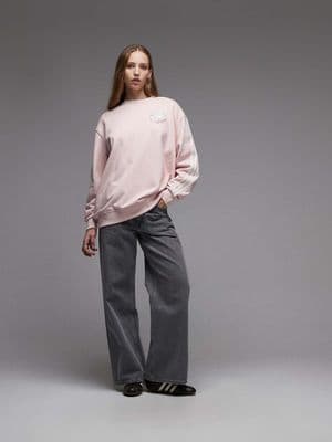 adidas Originals Adiluna ruffle logo detail sweatshirt