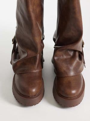 Public Desire Benjamin foldover mid ankle boots