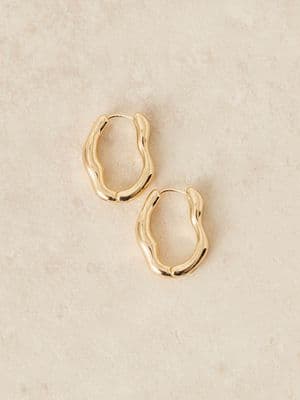 DesignB London molten hoop earrings