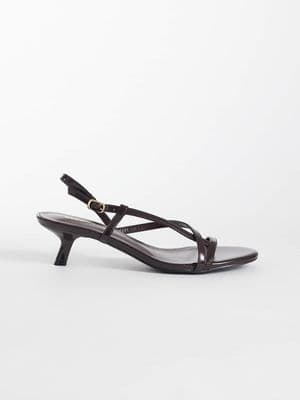 Glamorous kitten heeled strappy sandals